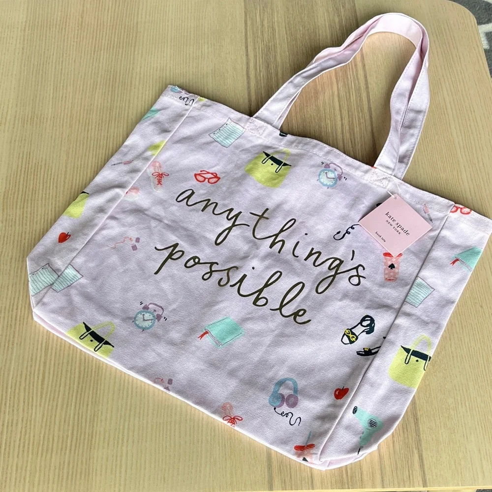 Kate Spade “anything’s possible” Fashionably Late Book Tote NWT - Picture 2 of 9